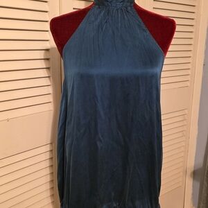 Express Deep Turqoise Mock Neck Halter Top